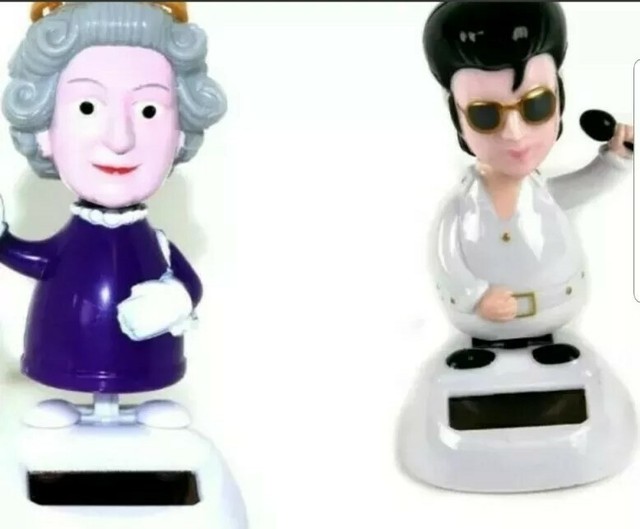 Solar Powered Dancing Toys Solar ELVIS Presley & QUEEN Of England