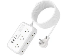 Extension Cord 15 ft, Surge Protector Power Strip with 6 Widely Outlets 4 USB...