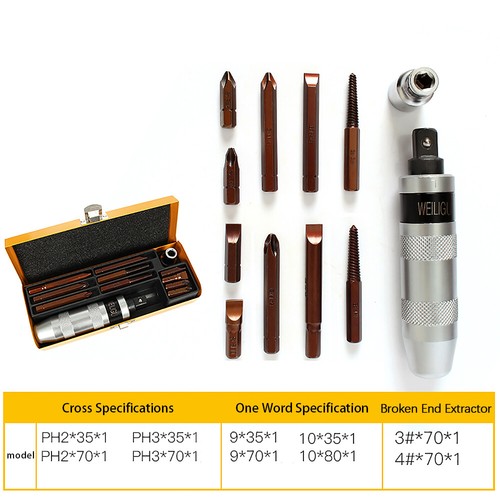 Impact Screwdriver Power Bits Set Slotted Hex Phillips 8mm Hex Shank PH S2 Steel - Picture 13 of 16
