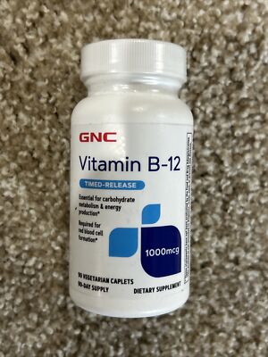 GNC Vitamin B-12 Timed-Release 1000mcg 90 Vegetarian Caplets