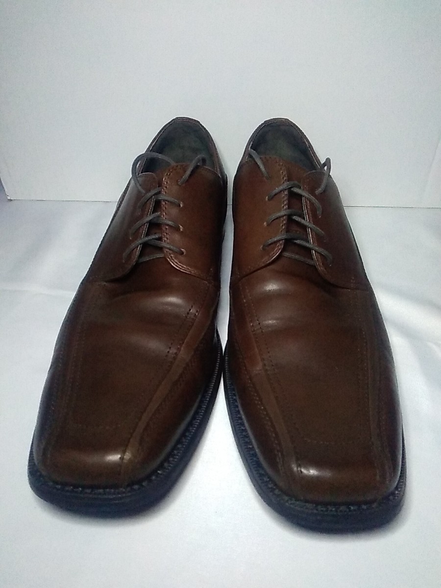 Kenneth Cole Brown Leather Lace Up Square Toe Oxford Shoes 