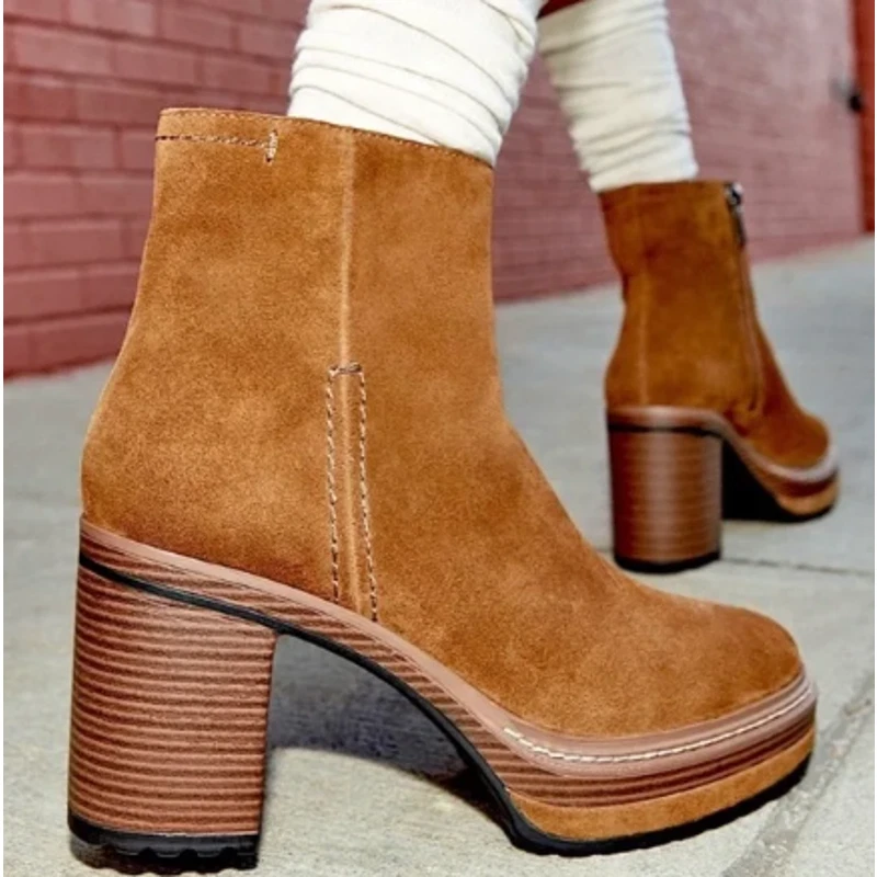 Steve Madden Shaniya Boot Brown Suede Ankle Zip Heel Bootie Size 9.5M | eBay