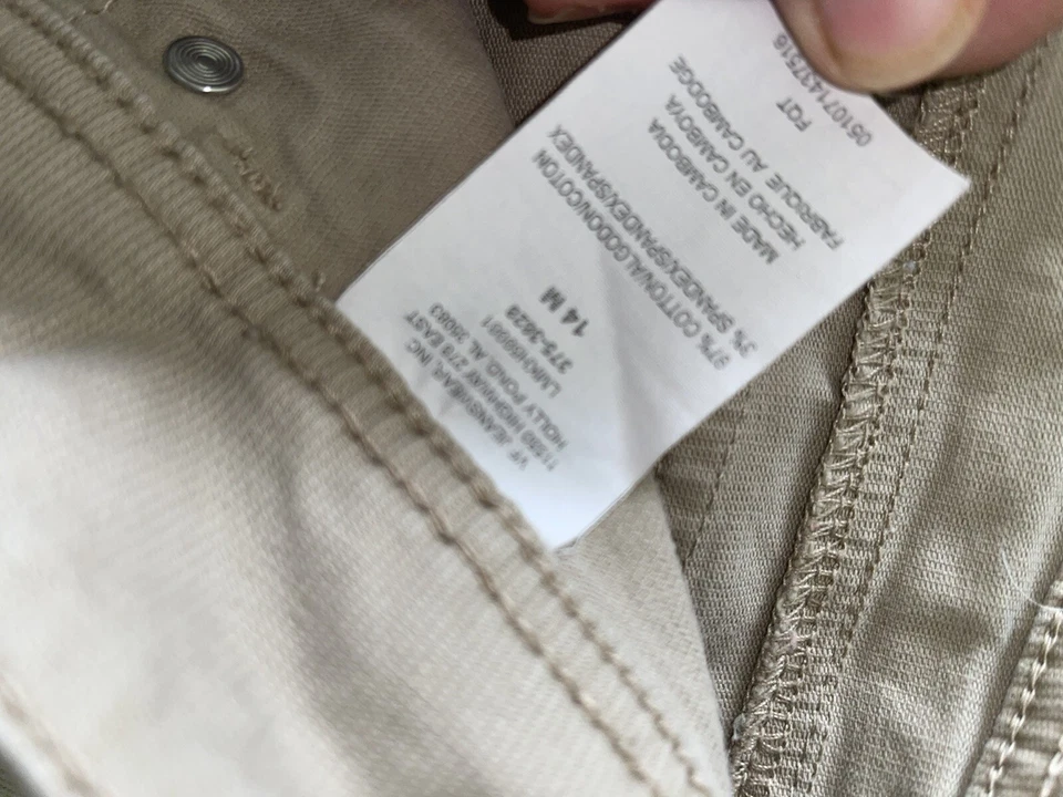 Pantalones Cortos Lee Para Mujer Caqui Tiro Bajo MIDI Texturizados Lindo Marrón Informal 1614 XL Foto 4 de 4