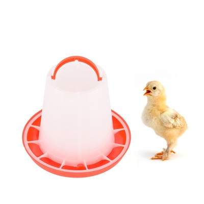 1 5kg Red Plastic Feeder Baby Chicken Chicks Hen Poultry Feeder