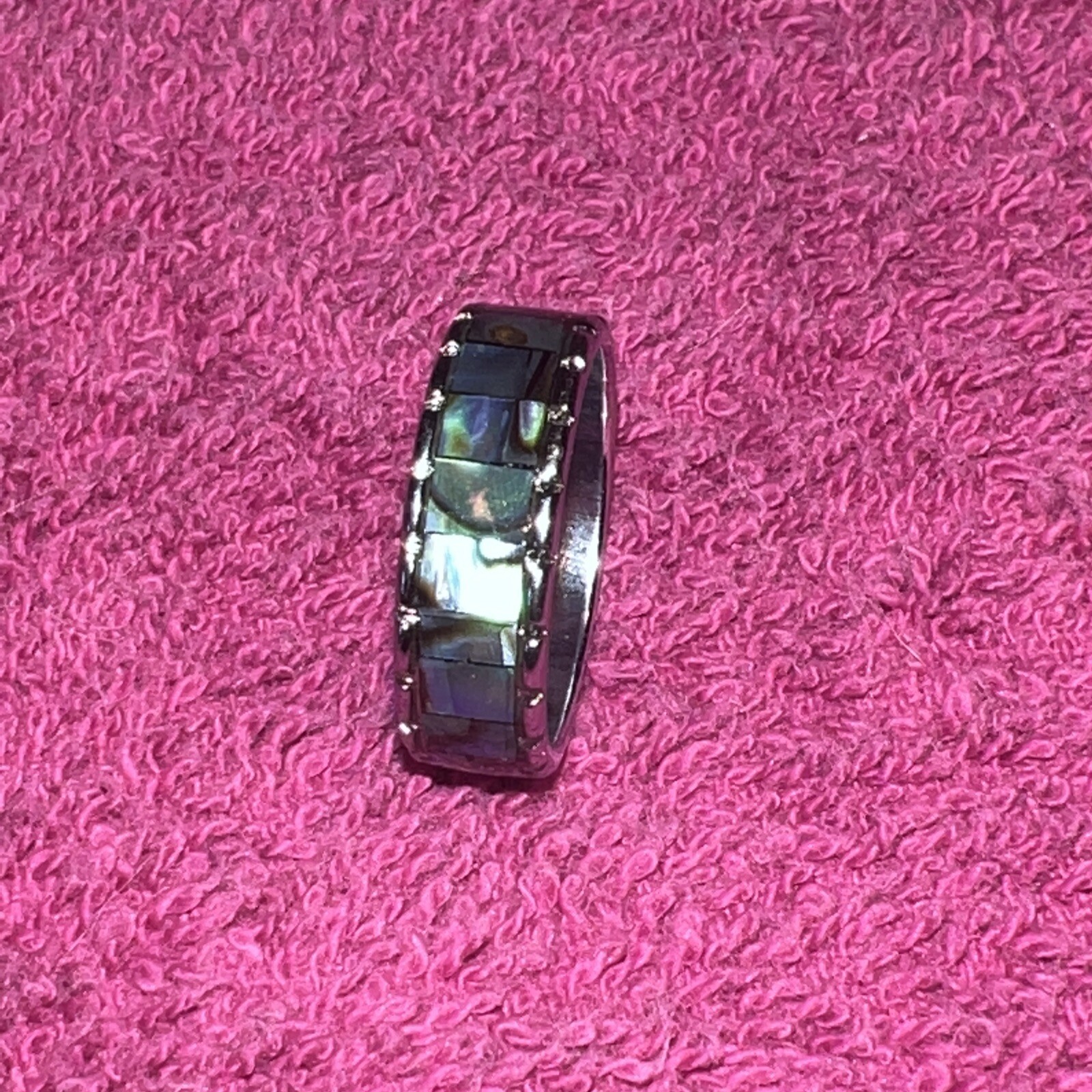 Abalone Shell Gemstone Handmade Silver Jewelry Ri… - image 1