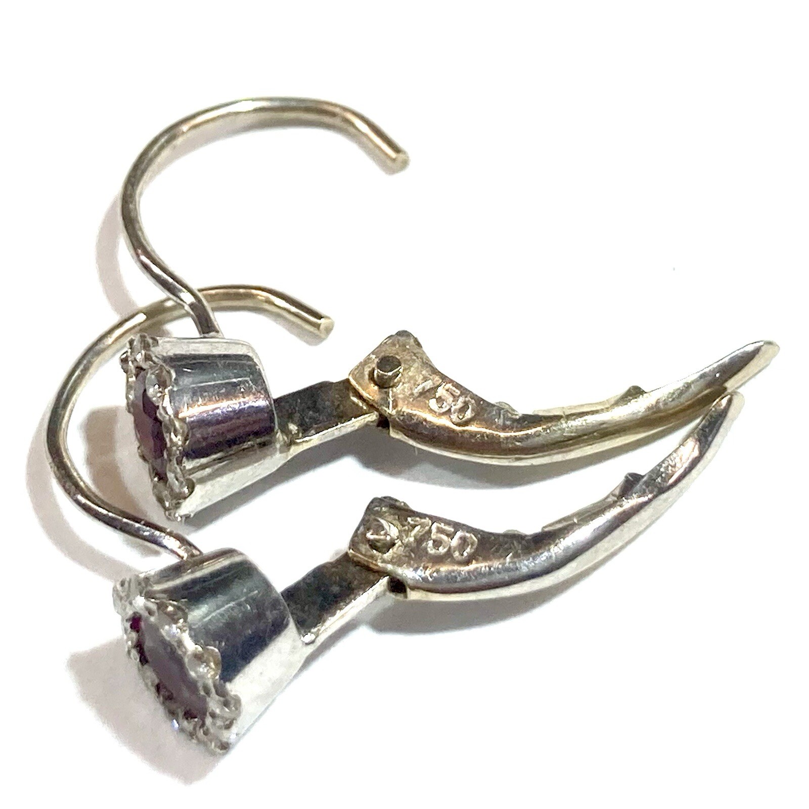 #485 18k Solid White Gold Ruby And Diamond Clip B… - image 3