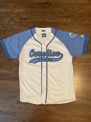 Vintage Starter UNC Baseball Jersey Univ Of North Carolina Size L Tarheels 