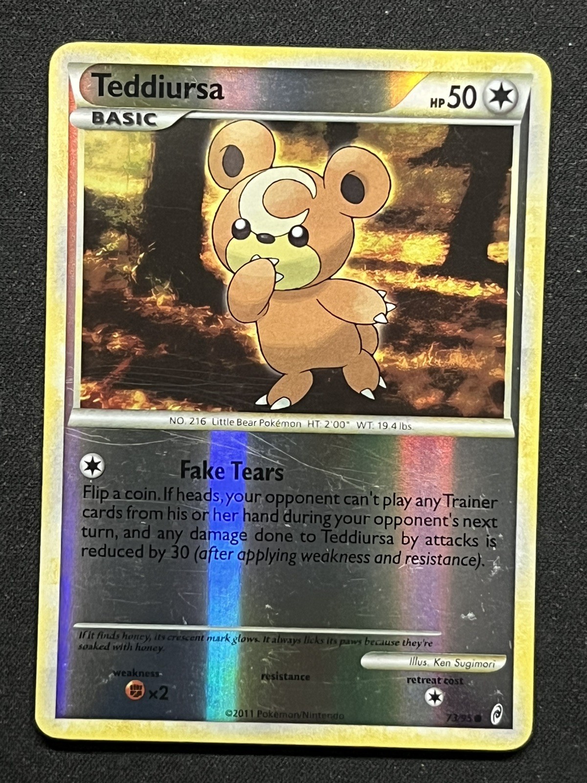 Teddiursa #73/95 Common Call of Legends Reverse Holo Pokemon TCG Card - LP