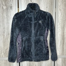 North Face Fleece Jacket Womens Size XS Teddy Pockets Full Zip Up Black Color