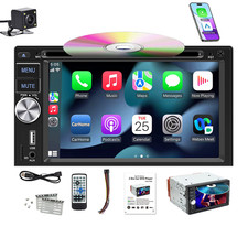 Autoradio Doppio 2 DIN con Lettore CD/DVD Apple CarPlay Android Auto +Cam