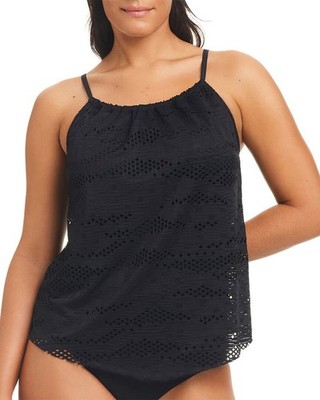 Beyond Control Swimwear Textured Solids High Neck Tankini Women's