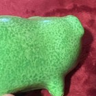 Vintage Chalkware Lime Green Piggy Bank Painted Flowers Made in Tawain Kitschy — photo 8