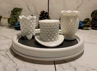 Set of 3 Fenton Vintage Hobnail Milk Glass  From Collector Estate #F101