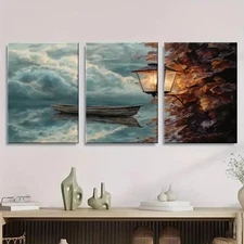 3pcs Simulation Oil Painting Wall Art Canvas Framed 50x70cm