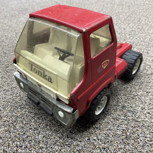 Tonka Truck Cab Only – Vintage Red Semi Tractor – Pressed Steel Toy