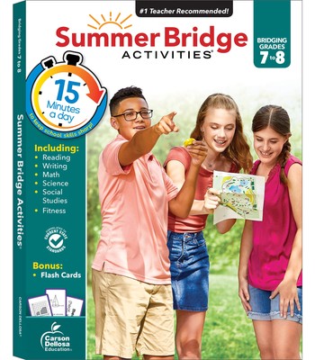 Summer Bridge Activities 7th Grade to 8th Grade Workbooks All Subjects, Math, La