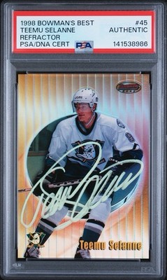 1998-99 Bowmans Best Teemu Selanne #45 Refractor PSA/DNA Authentic Auto 343/400