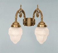 Wandleuchte Wohnzimmer Messing Glas E27 2-Flammig Ornamente Wandlampe BüRo