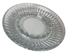 Vintage Clear Glass Ribbed Ashtray 