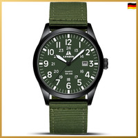 Herren Uhr Analog Quarz 30M Wasserdicht Nylon Band Taktische Sportuhr