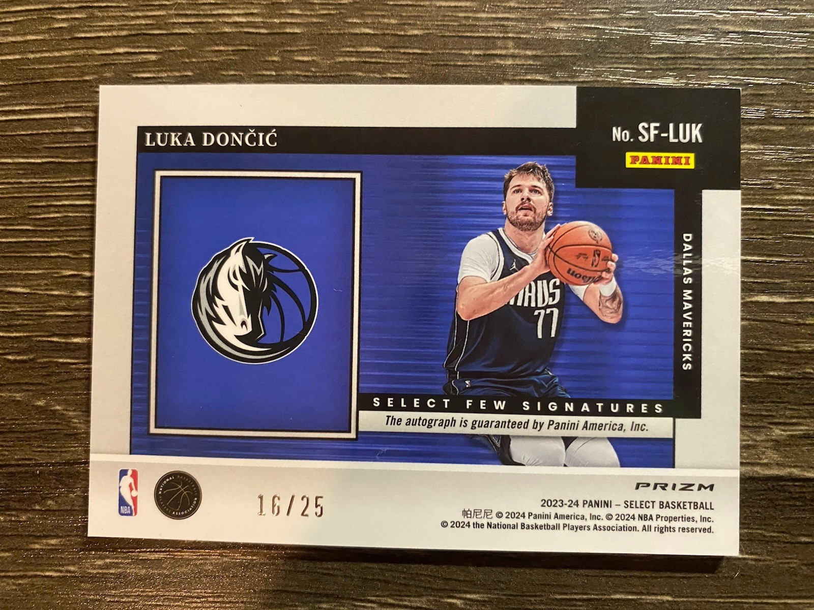 2023 Select Few Signatures Luka Doncic Tie Dye Prizm Auto #/25  view 2