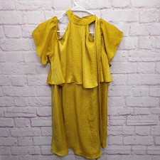 Show Me Your Mumu Dress Women's Medium Tie Neck Off Shoulder Tiered Festival