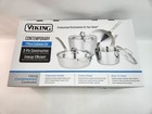 Viking 7 Piece Pots and Pans Set 3-Ply Stainless Steel Silver New Cookware