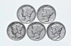 High Grade Lot 1934 1939 1938 1938 1939 Mercury Dime Collection *916
