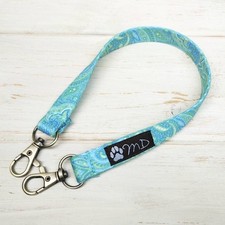 Aqua Paisley Phone Wrist Strap / Phone Wristlet / Phone Lanyard / Made in Japan