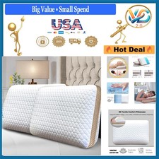 Memory Foam Pillow Set of 2 Medium Firm Gel S...