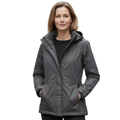 Promodoro Damen Outdoor Jacke mit Zip Off Kapuze Funktionsjacke Freizeit graphit