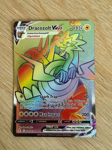 Pokemon Dracozolt VMAX (Secret) 210/203 Evolving Skies Holo