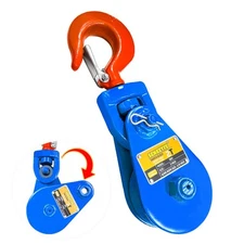 2 Ton Snatch Block with Hook, Snatch Block Pulley 3" Sheave for 3/8" Inch Wir...