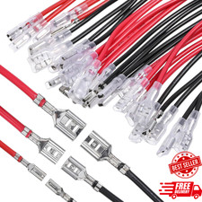 30Pcs 2.8Mm 4.8Mm and 6.3Mm Female Spade Crimp Terminal with Insulating Sleeve a