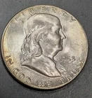 1953-S Franklin Half Dollar CH-Gem/ BU Lightly Toned