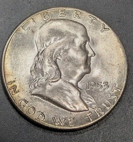 1953-S Franklin Half Dollar CH-Gem/ BU Lightly Toned