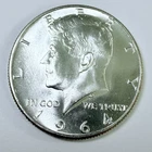 1964-D Kennedy Half Dollar 90% Silver, GEM/BU MS Mint State Condition #9516