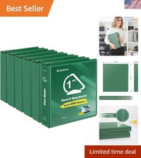 Sturdy 1 Inch Binders 3 Ring with Clear View Cover, 1" Slant-D Ring View Bind...