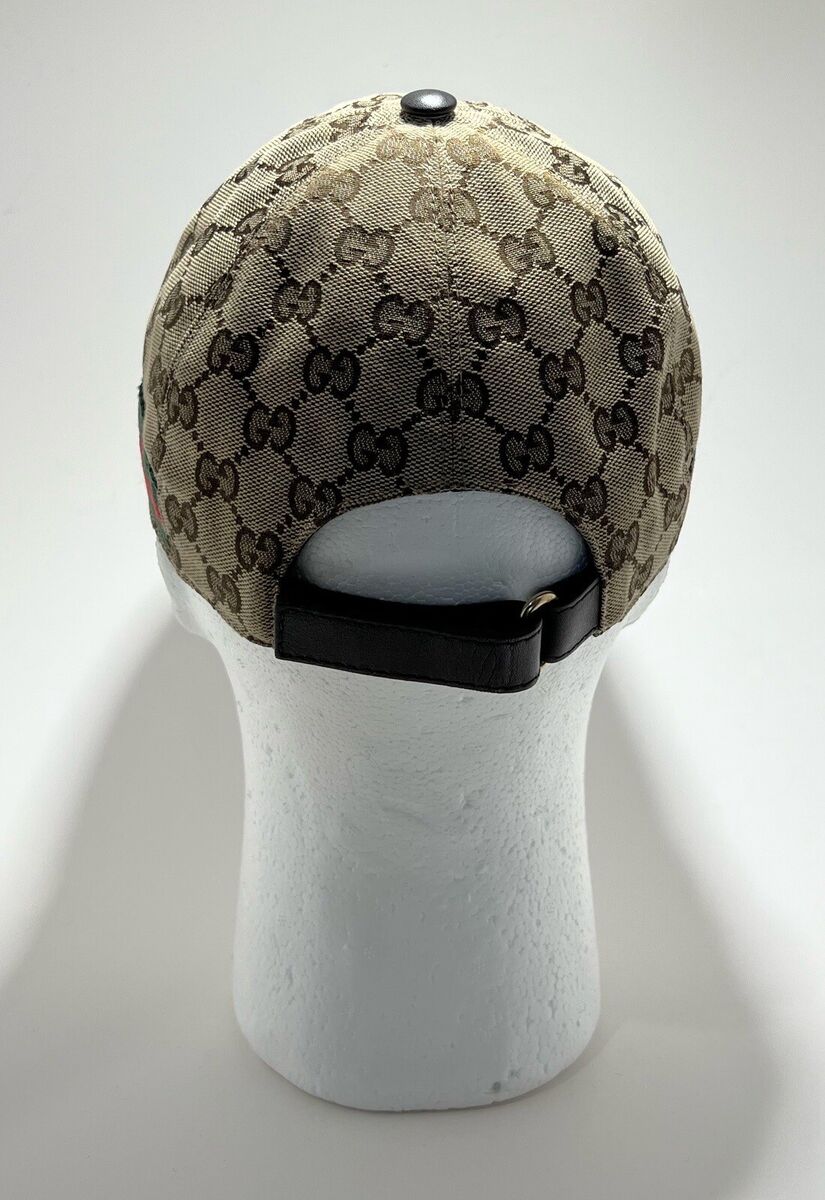 GUCCI GG Canvas Web Sherry Line Cap M Beige Green Red Style GUCCI GG Canvas Web Sherry Line Cap M Beige Green Red Style