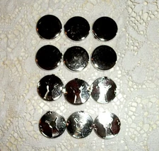 .BUTTON COVER findings Nickel plated QUALITY 12 piece lot! 3/4" size Rare find