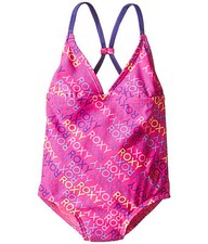 NEW ROXY SWIMSUIT 1 PC 44 Retail GIRLS 4 Hot Pink Multicolor
