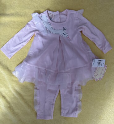 New Baby Biscotti Swan Princess Boutique Infant Dress 2-pieces set Months 