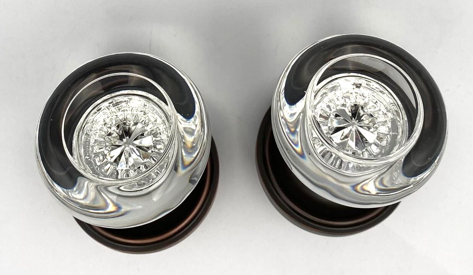 怀旧仓库水晶玻璃门旋钮永恒青铜通道套装 700226 — 第 3/4 张图片