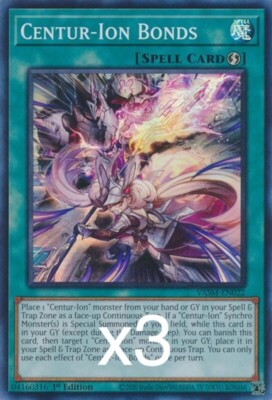 3X Yugioh Centur-Ion Bonds VASM-EN022 Super Rare 1st Edition NM