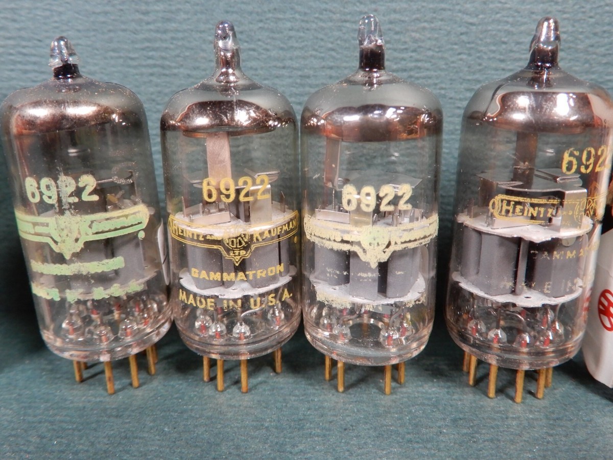 Amperex Heintz Kaufman Logo Gold Pin 6922 Vacuum Tubes (4) *1X
