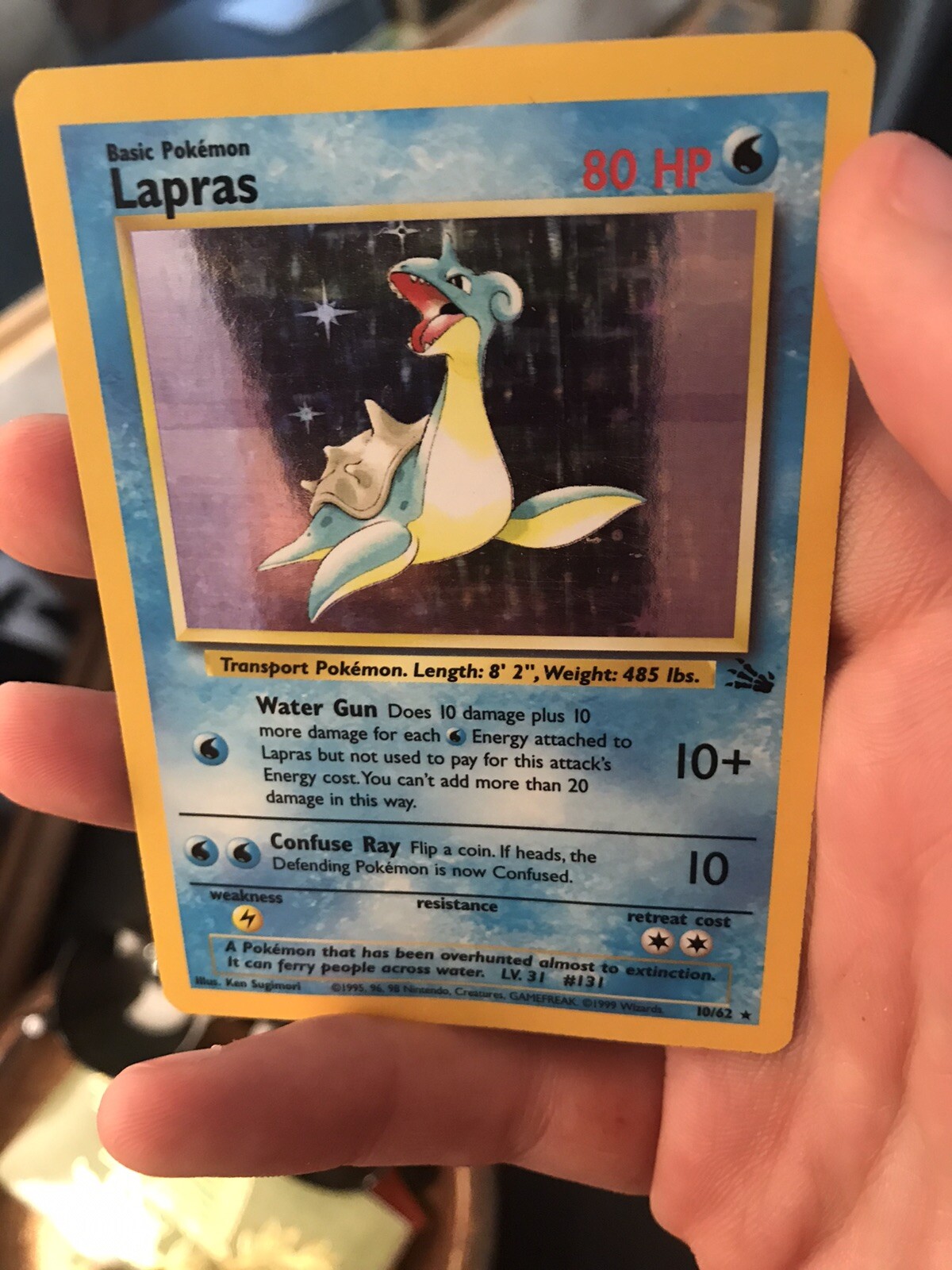 Lapras - Fossil - 10/62 - Holo - WOTC - NM