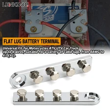 Pair ILL Customz 8 Spot Flat Lug Style Battery Terminal Blocks Bolt ATV UTV Car 