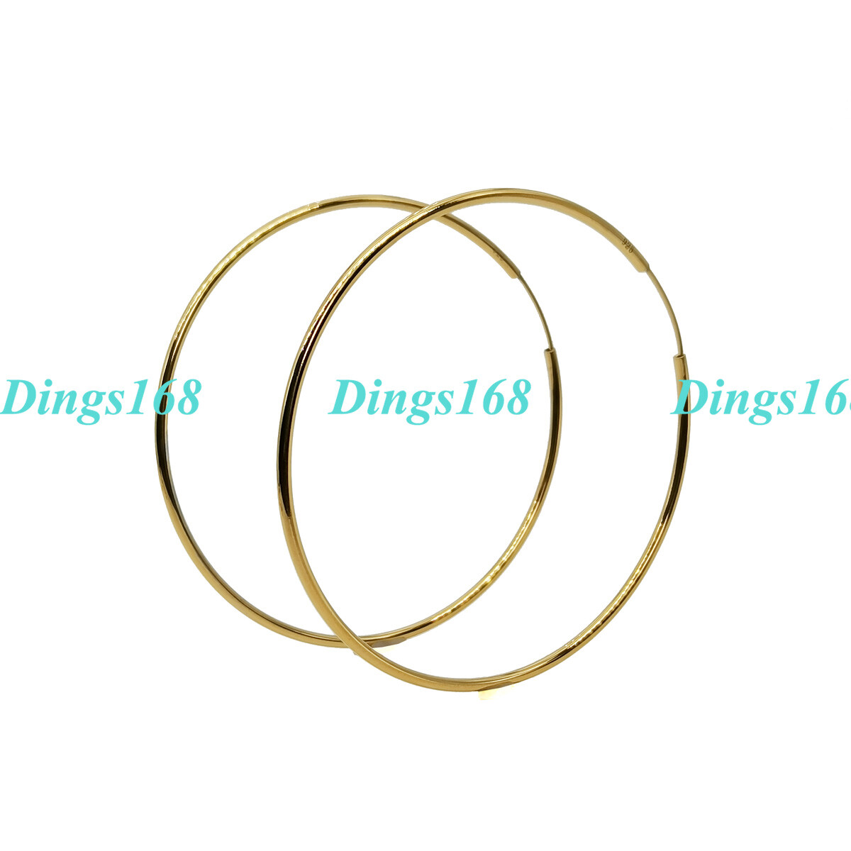 18K Gold Filled Hypoallergenic 40mm Medium Endless Hoop Earrings