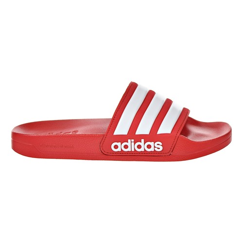 Adidas Adilette Cloudfoam Mens Slides Scarlet-White AQ1705 - Picture 2 of 6