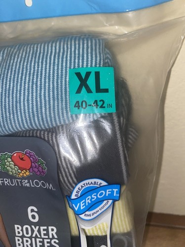 Fruit Of The Loom Boxer Briefs XL 40-42in 6pc Asst Colors No Ride Up Leg - Picture 2 of 6